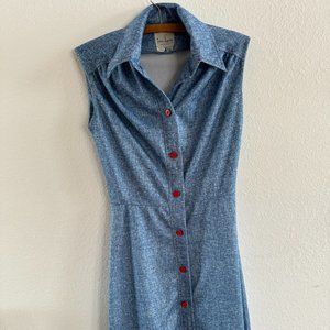 Vintage Button Up Jean Lang Dress